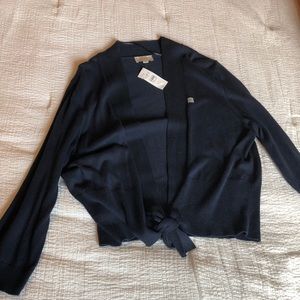 NWT LOFT  Navy blue cardigan with tie